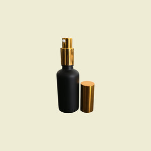 50 ml black glass serum bottle- pump lid