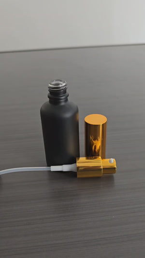 50 ml black glass serum bottle- pump lid