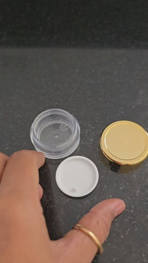 8 GMS Acrylic Containers with Gold Cap