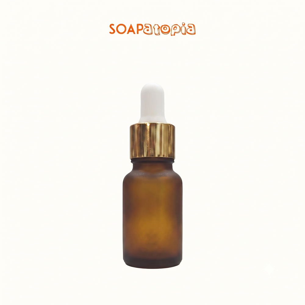 15 ML Amber Glass Dropper bottle(frosted) with white teat