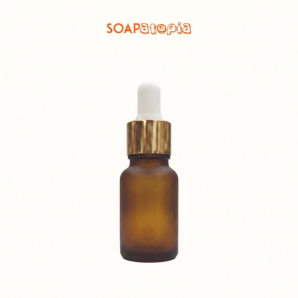 15 ML Amber Glass Dropper bottle(frosted) with white teat