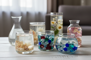 transparent candles made from gel wax